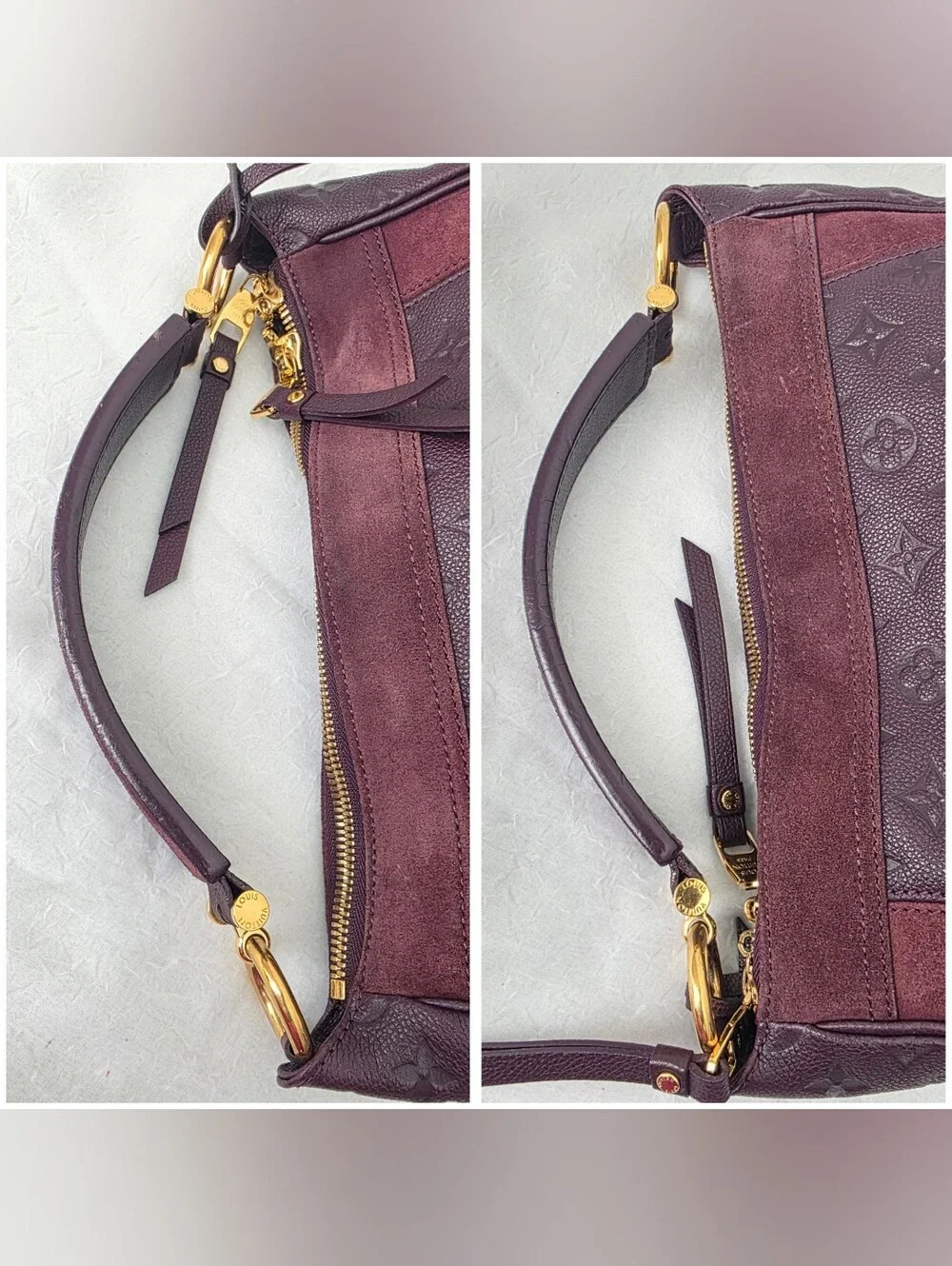 Auth Louis Vuitton Monogram Empreinte Audacieuse MM Leather/Suede Bag